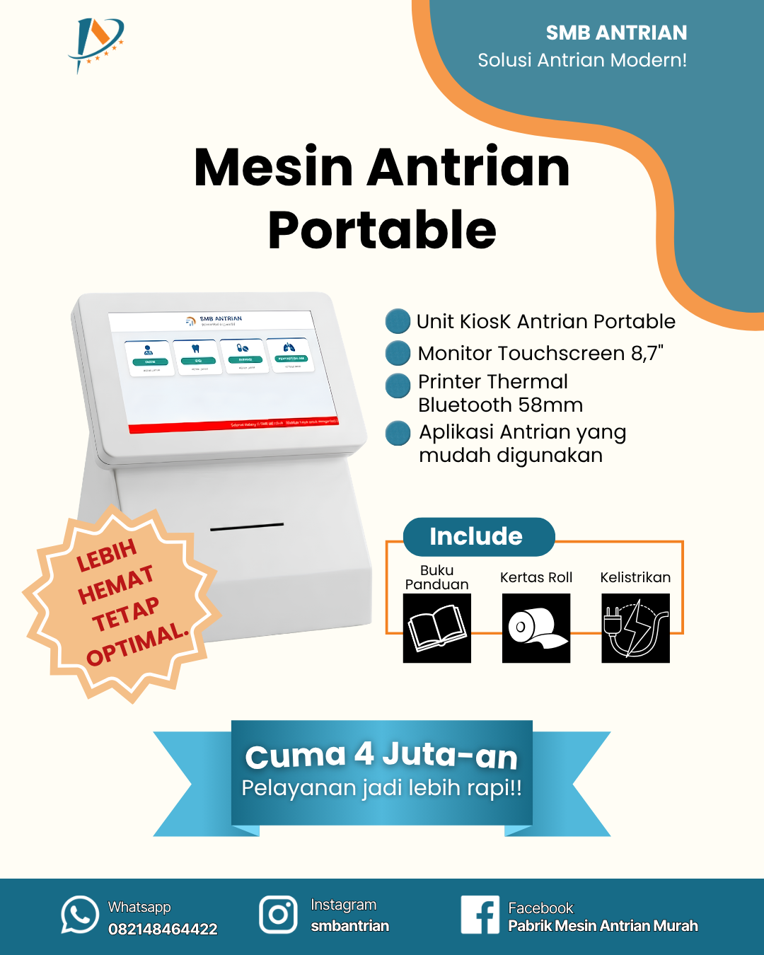 Kiosk Antrian Portabel Android
